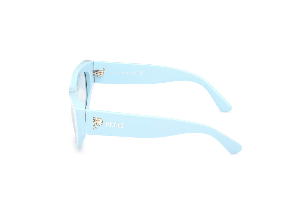 Óculos de sol emilio pucci ep0228 84v azul geometric femenino tamanho 52mm - Vista de detalhe