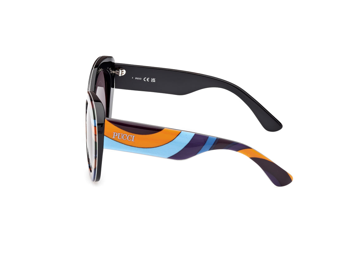 Óculos de sol emilio pucci ep0232 99a estampado round femenino tamanho 56mm - Vista de detalhe