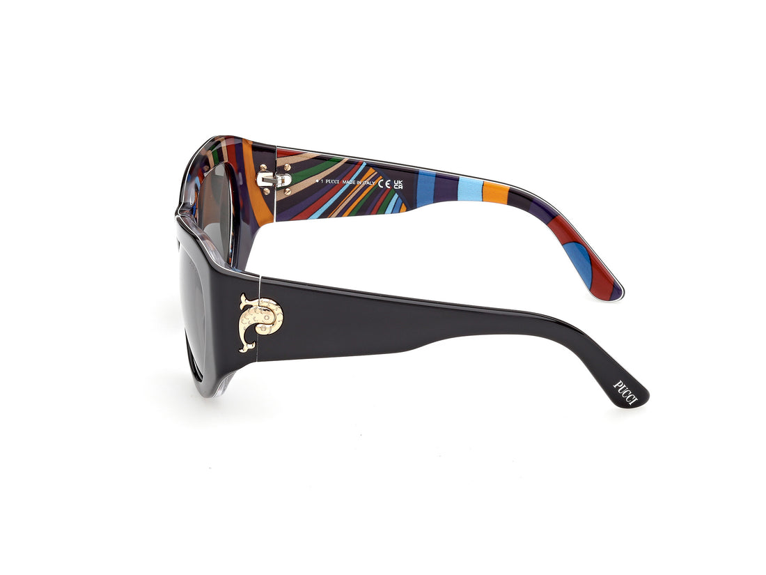 Occhiali da sole emilio pucci ep0241 05a negro cat eye femenino taglia 58mm - Vista dettagliata