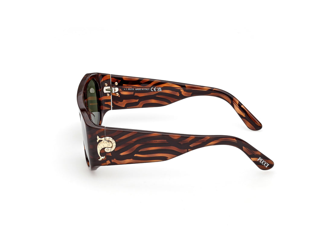 Occhiali da sole emilio pucci ep0242 56n havana rectangular femenino taglia 54mm - Vista dettagliata