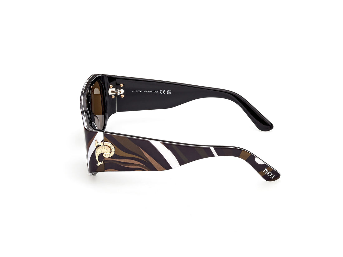 Occhiali da sole emilio pucci ep0242 99e estampado rectangular femenino taglia 54mm - Vista dettagliata