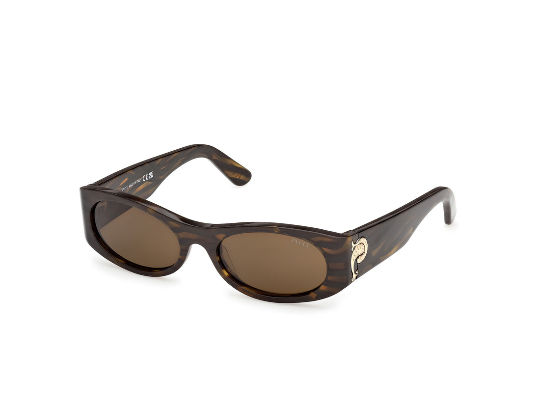 Occhiali da sole emilio pucci ep0243 56e havana shield femenino taglia 54mm - Vista principale