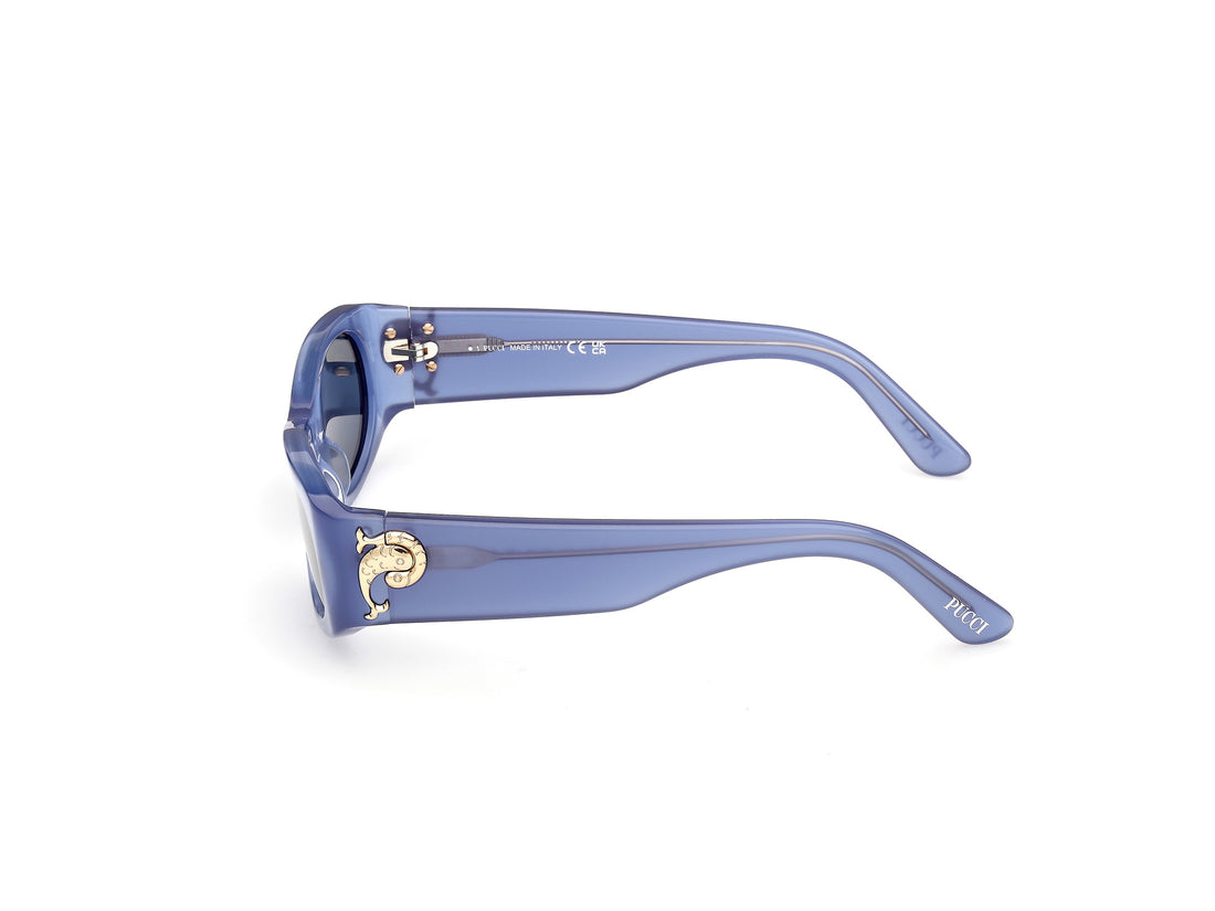 Occhiali da sole emilio pucci ep0243 90v azul shield femenino taglia 54mm - Vista dettagliata