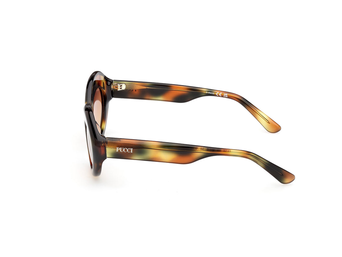 Occhiali da sole emilio pucci ep0246 55f havana oval femenino taglia 52mm - Vista dettagliata