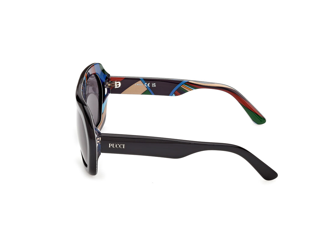 Occhiali da sole emilio pucci ep0252 05a negro geometric femenino taglia 58mm - Vista dettagliata