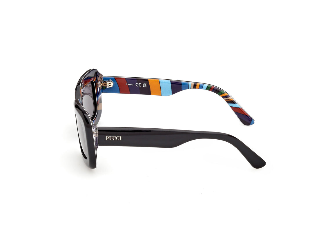 Occhiali da sole emilio pucci ep0253 05a negro rectangular femenino taglia 52mm - Vista dettagliata