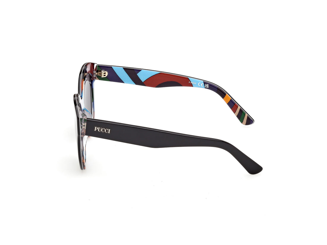 Occhiali da sole emilio pucci ep0254 05a negro geometric femenino taglia 53mm - Vista dettagliata