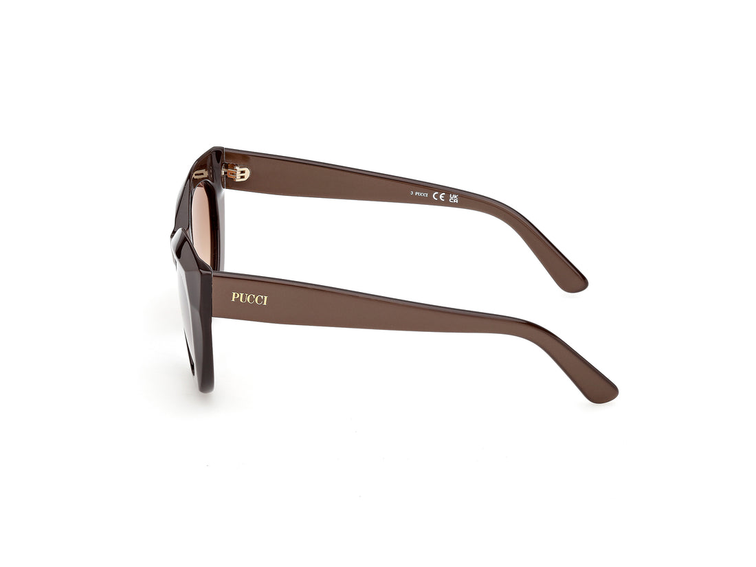 Occhiali da sole emilio pucci ep0257 45f marron geometric femenino taglia 53mm - Vista dettagliata