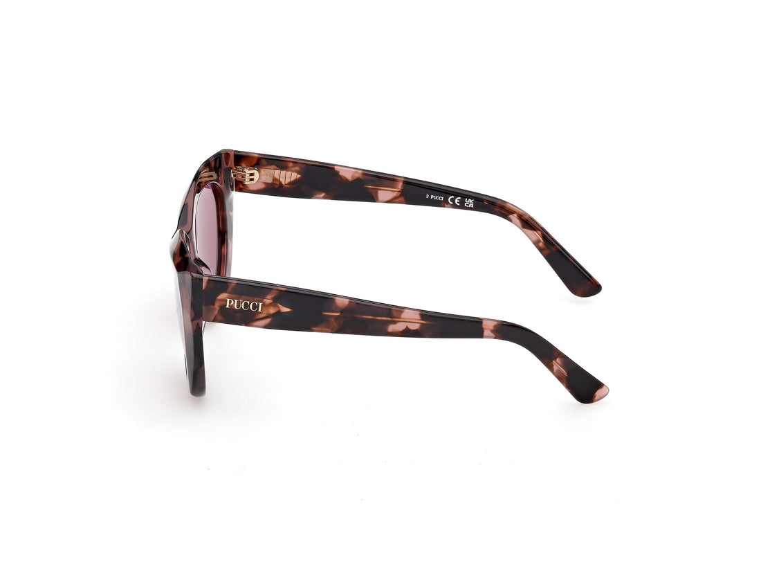 Occhiali da sole emilio pucci ep0257 55s havana geometric femenino taglia 53mm - Vista dettagliata