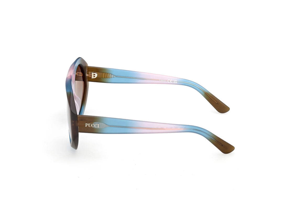 Occhiali da sole emilio pucci ep0258 50f marron navigator femenino taglia 58mm - Vista dettagliata