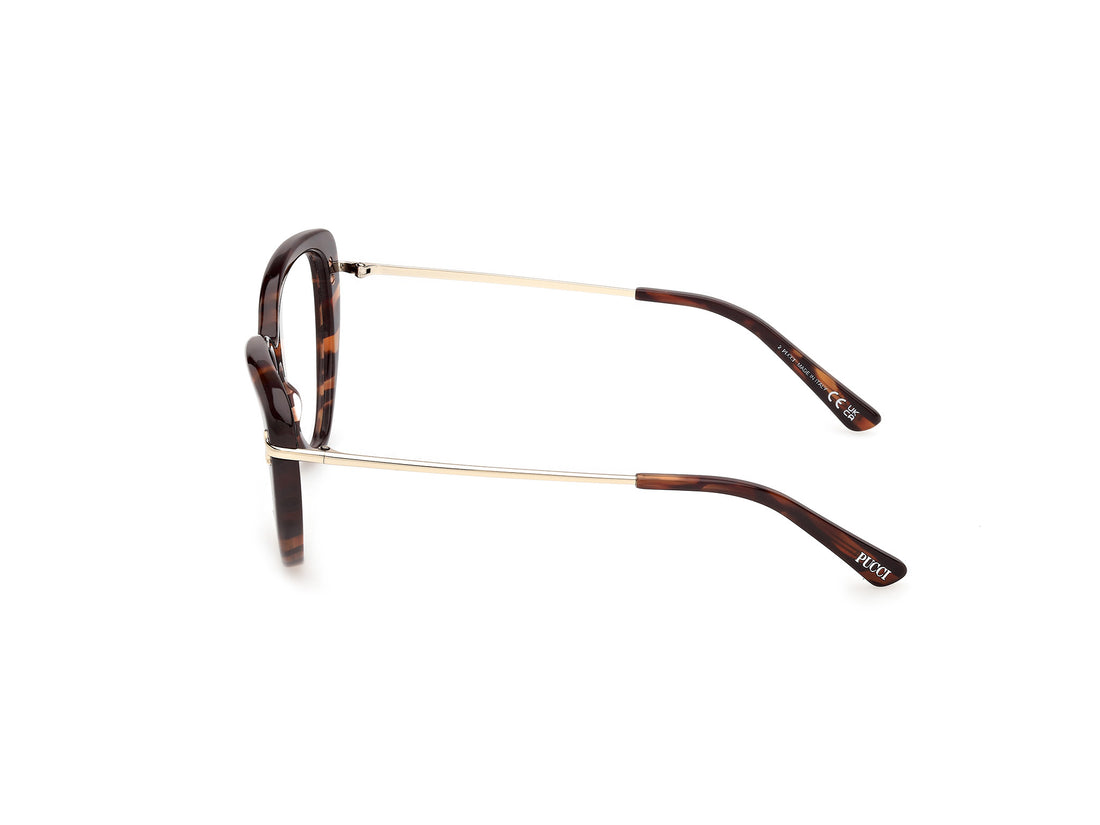 Prescription glasses emilio pucci ep5279 056 havana butterfly femenino size 56mm - Detailed view