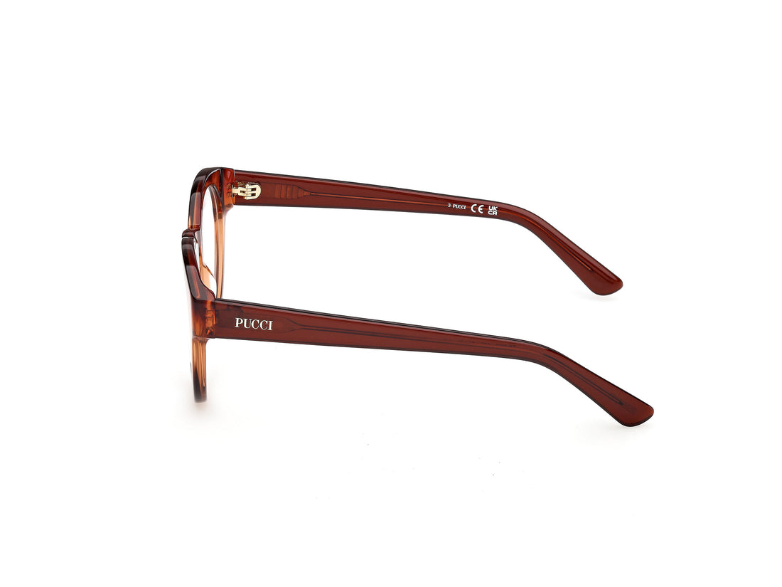 Prescription glasses emilio pucci ep5282 050 marron round femenino size 50mm - Detailed view