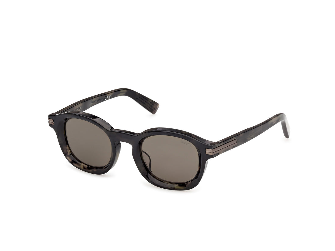 Solbriller ermenegildo zegna ez0229 55h havana round unisex størrelse 47mm - Hovedvisning