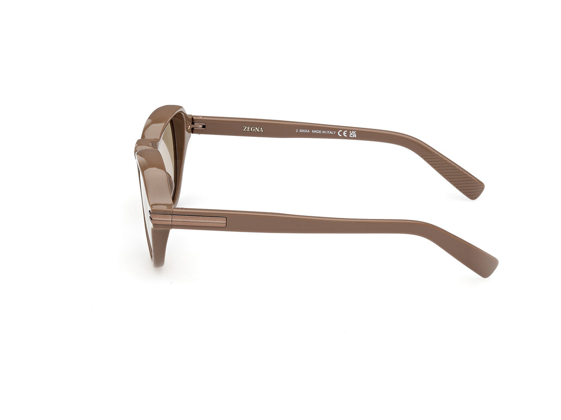 Lunettes de soleil ermenegildo zegna ez0252 45e marron round masculino taille 51mm - Vue détaillée