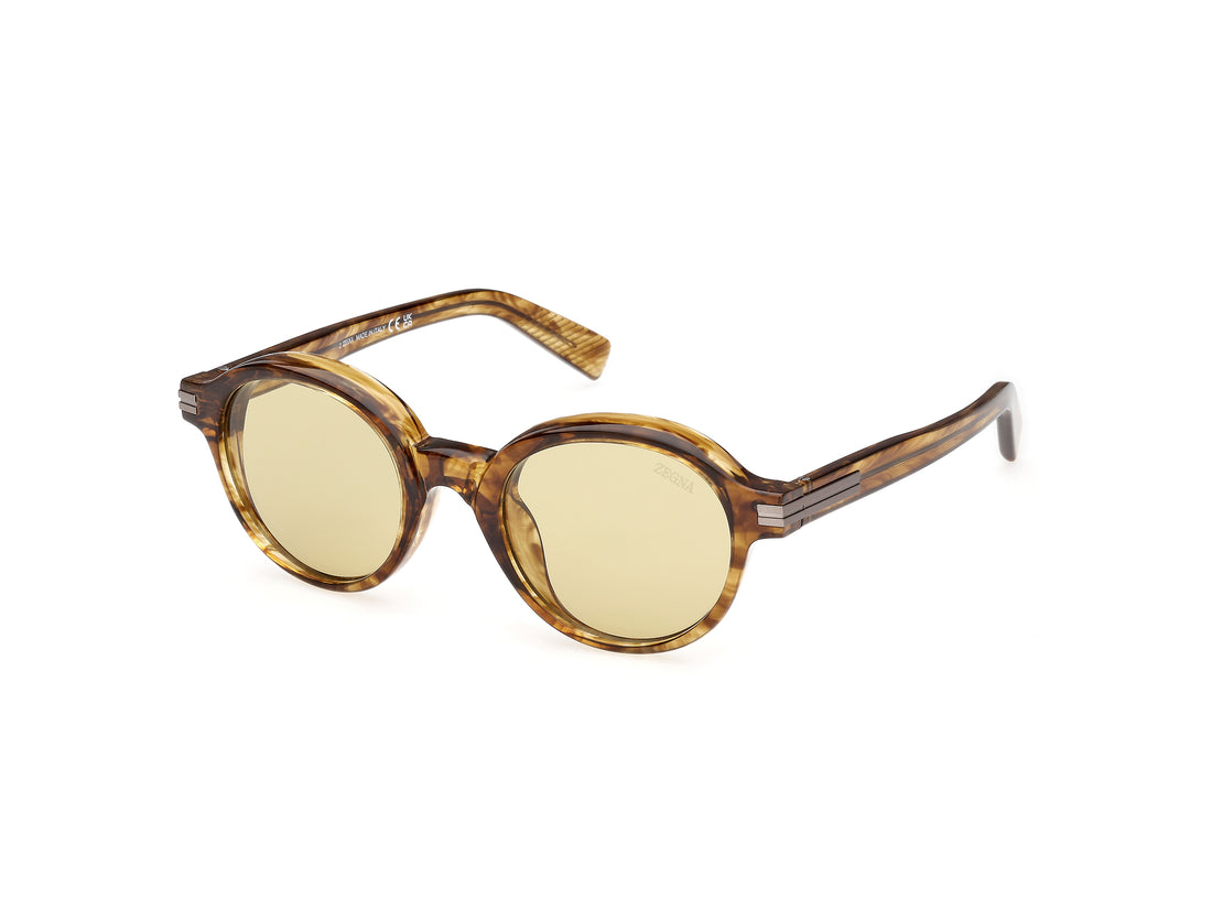 Lunettes de soleil ermenegildo zegna ez0253 47j marron round masculino taille 50mm - Vue principale