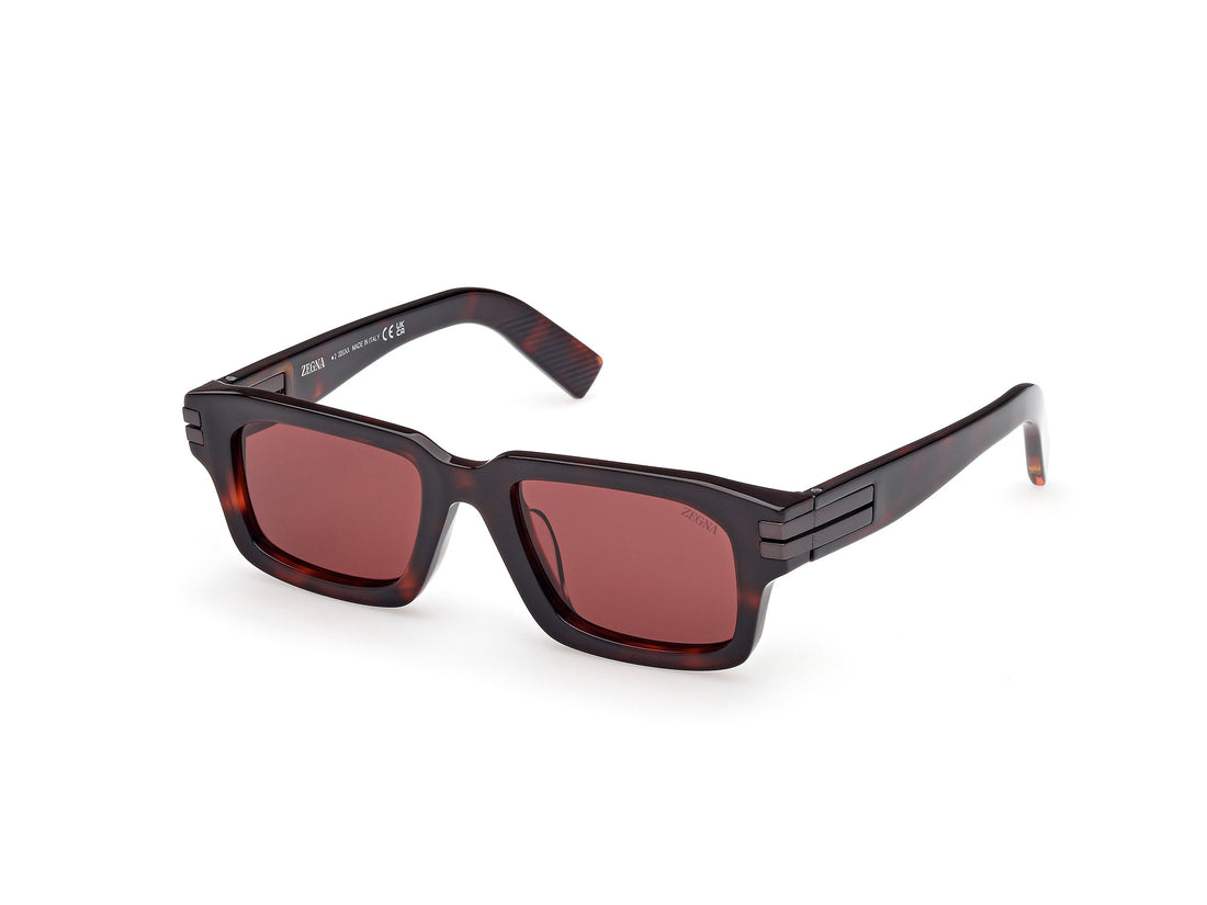 Óculos de sol ermenegildo zegna ez0255 54s havana rectangular masculino tamanho 51mm - Vista principal