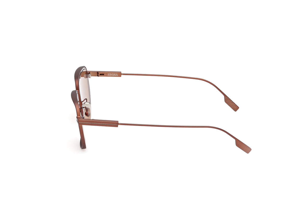 Óculos de sol ermenegildo zegna ez0256 38e bronce geometric masculino tamanho 49mm - Vista de detalhe