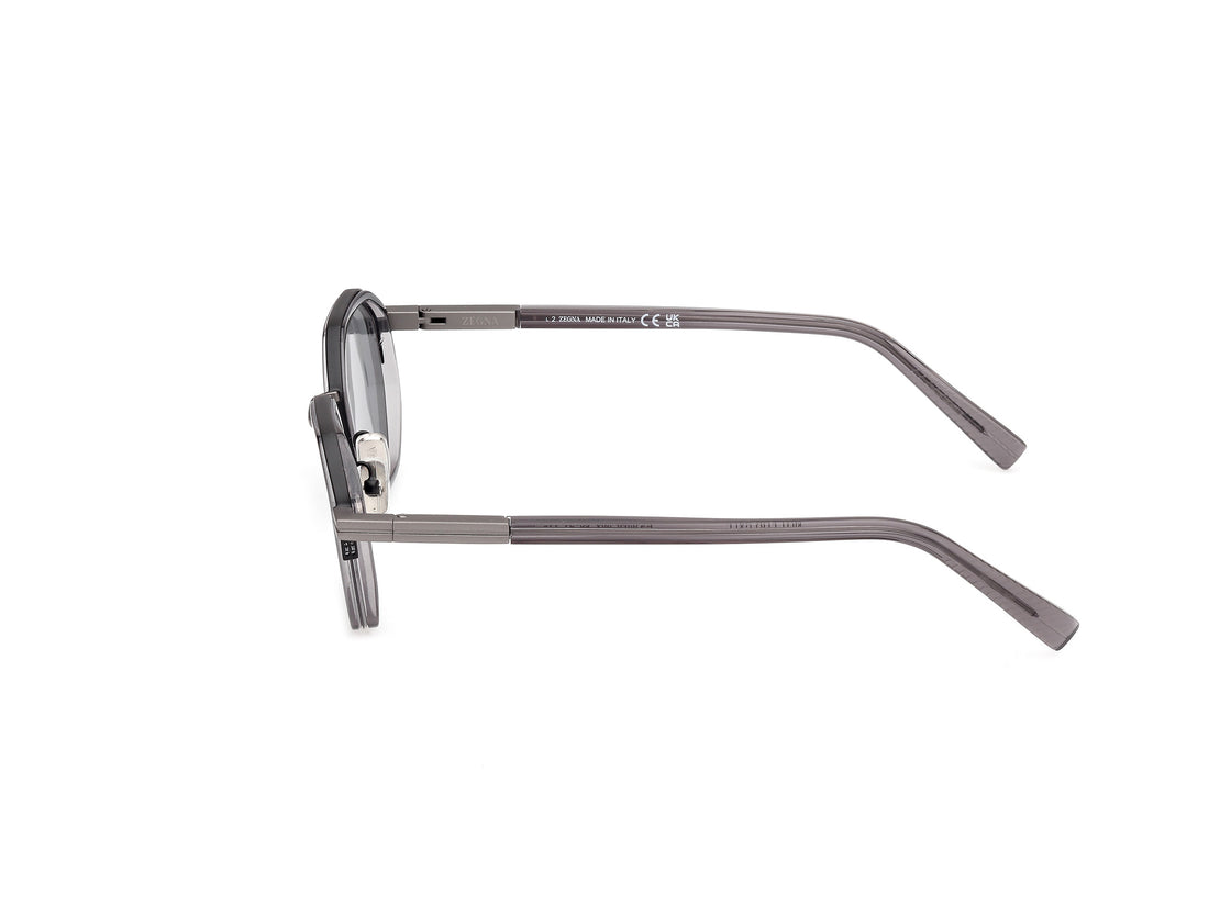 Óculos de sol ermenegildo zegna ez0259 20a gris geometric masculino tamanho 50mm - Vista de detalhe