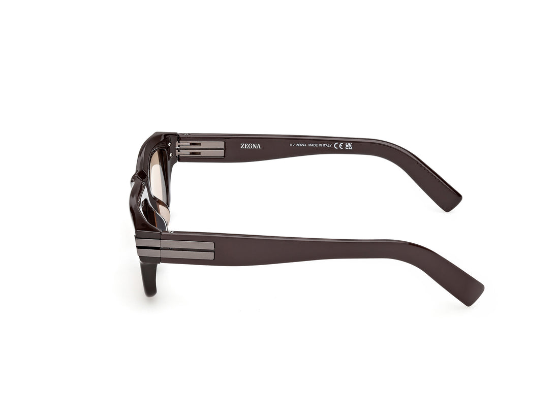 Óculos de sol ermenegildo zegna ez0282 48e marron rectangular masculino tamanho 56mm - Vista de detalhe