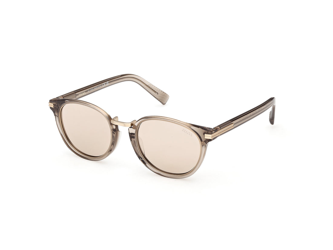 Óculos de sol ermenegildo zegna ez0284-h 48e marron round masculino tamanho 51mm - Vista principal