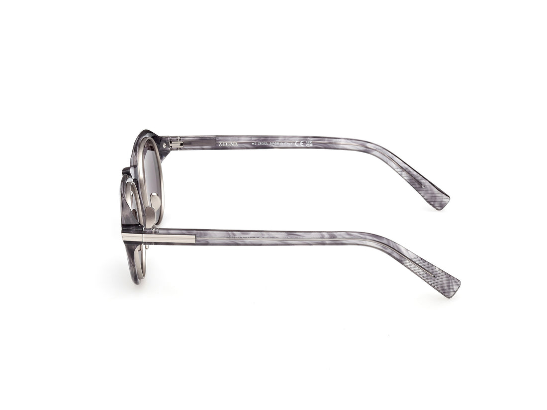 Óculos de sol ermenegildo zegna ez0286 20a gris round masculino tamanho 47mm - Vista de detalhe