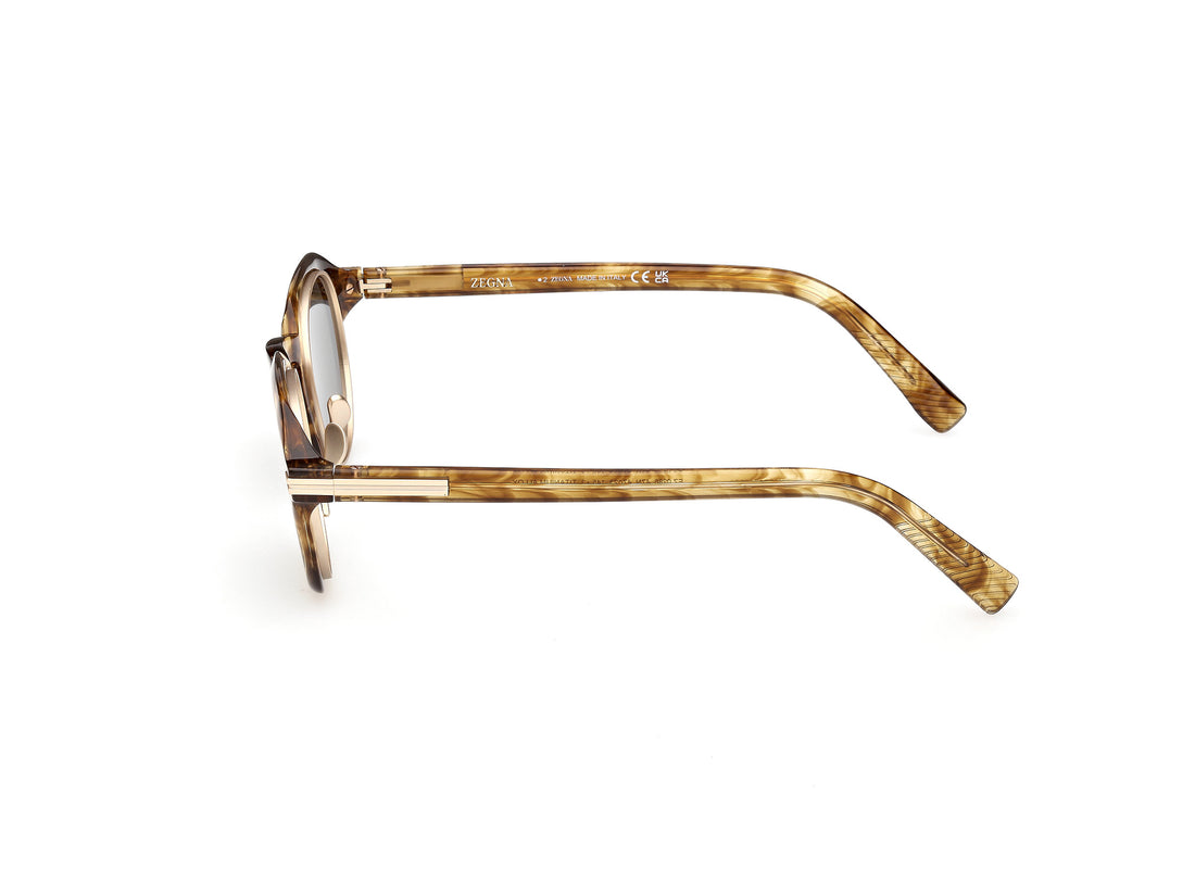 Óculos de sol ermenegildo zegna ez0286 47n marron round masculino tamanho 47mm - Vista de detalhe