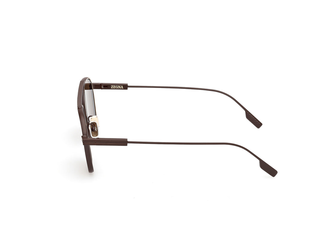 Óculos de sol ermenegildo zegna ez0290 49e marron geometric masculino tamanho 53mm - Vista de detalhe