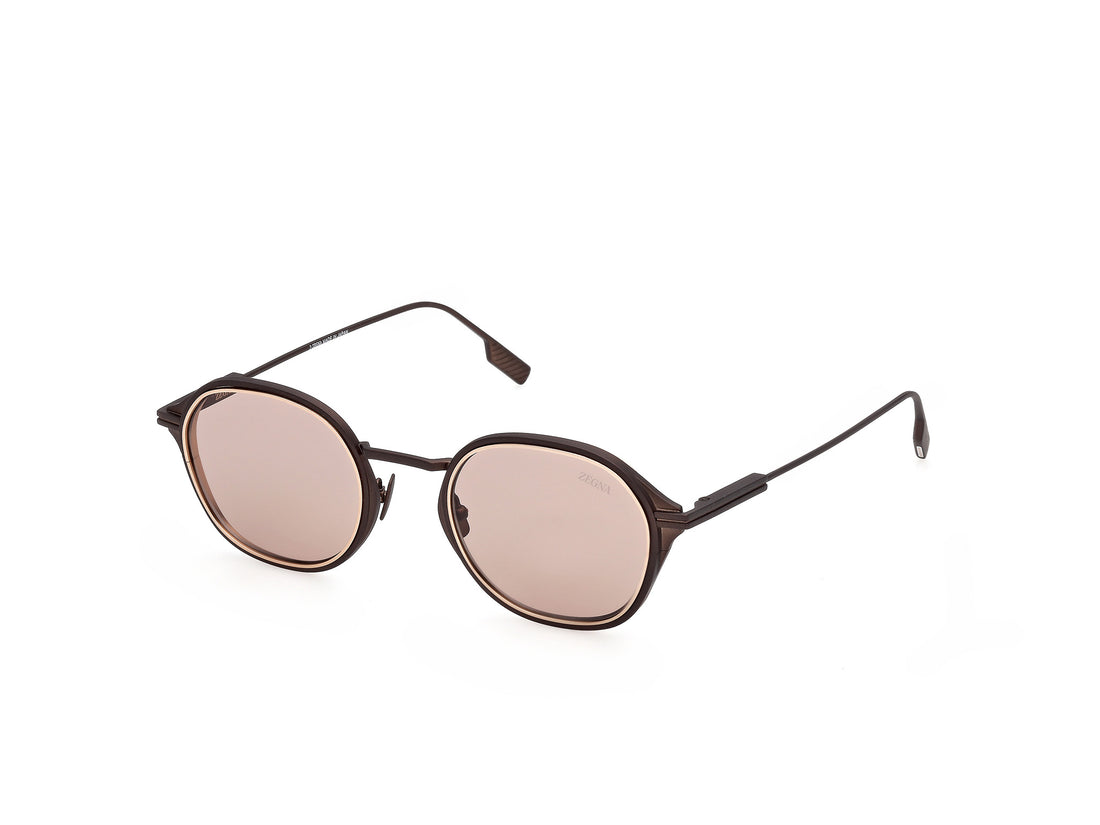 Óculos de sol ermenegildo zegna ez0294 49e marron oval masculino tamanho 49mm - Vista principal