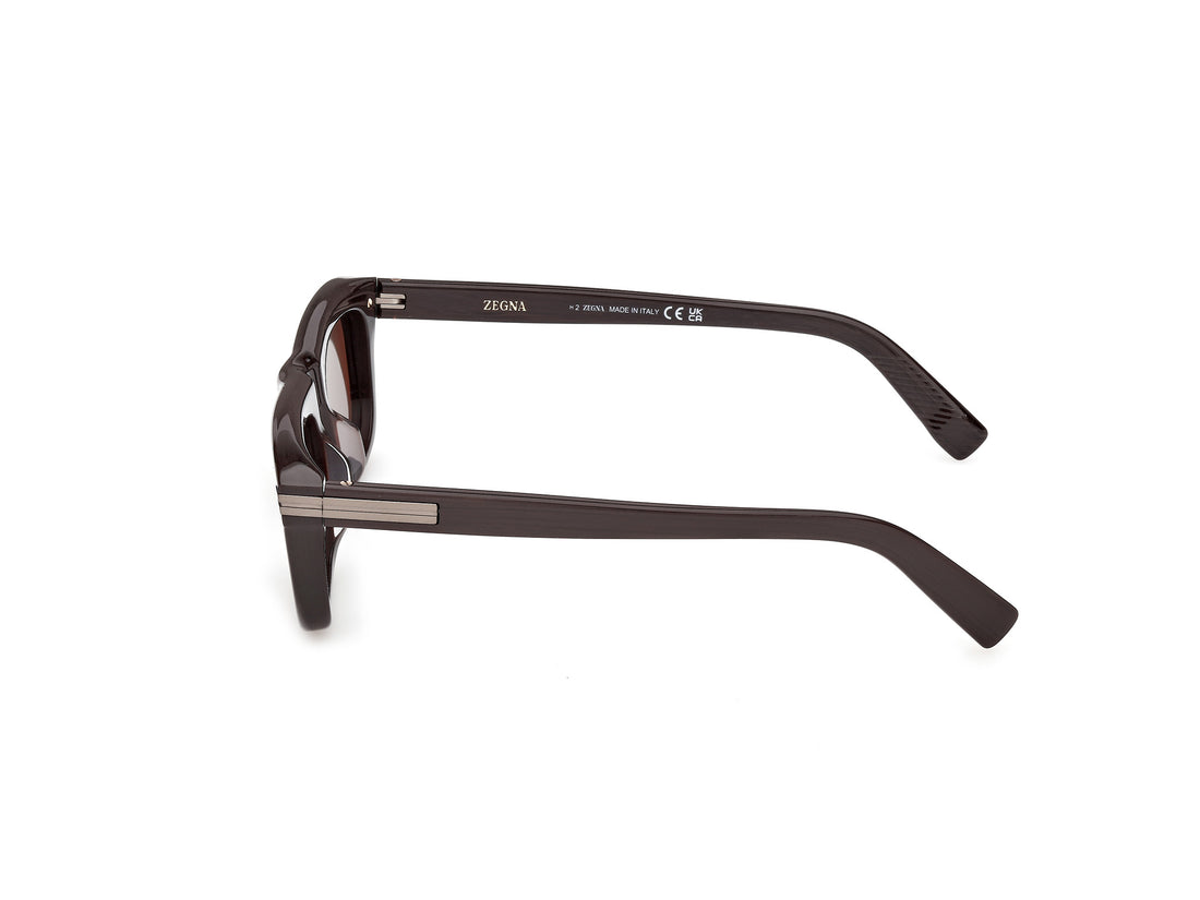 Óculos de sol ermenegildo zegna ez0301 50e marron rectangular masculino tamanho 55mm - Vista de detalhe