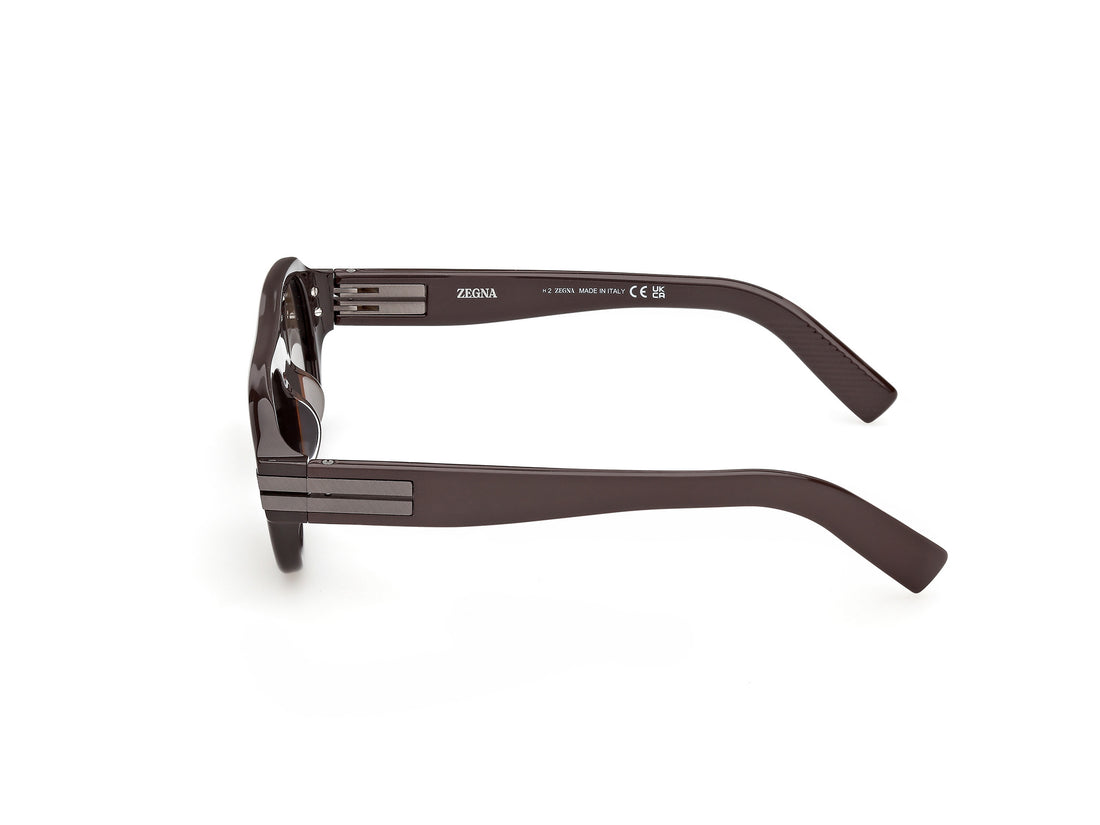 Óculos de sol ermenegildo zegna ez0304 48n marron geometric masculino tamanho 52mm - Vista de detalhe