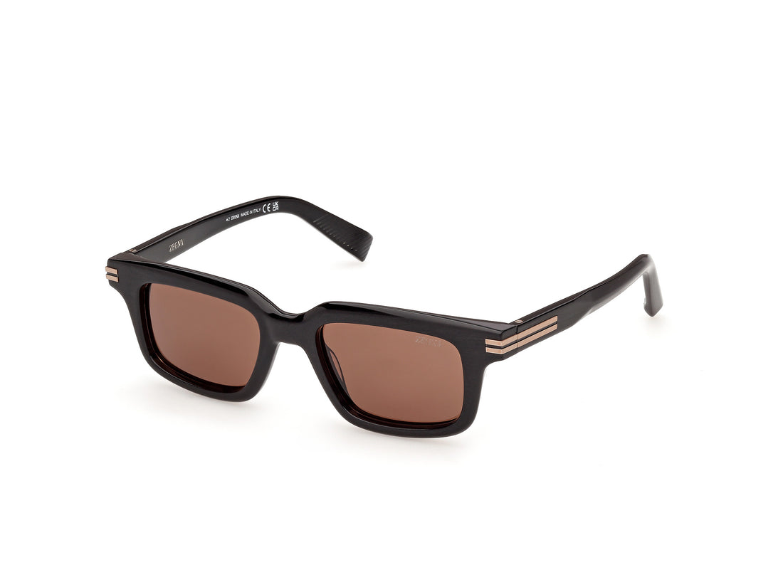 Solbriller ermenegildo zegna ez0312 01e negro rectangular masculino størrelse 50mm - Hovedvisning