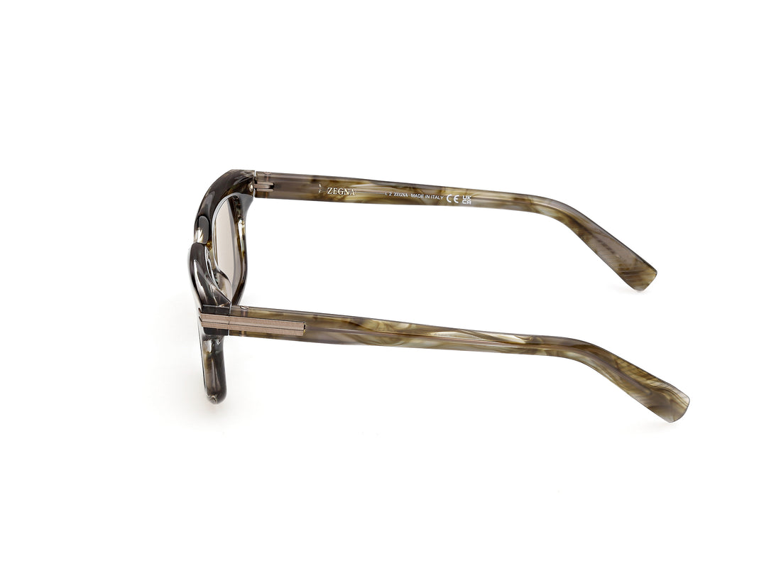 Solbriller ermenegildo zegna ez0312 98e verde rectangular masculino størrelse 52mm - Detaljeret visning