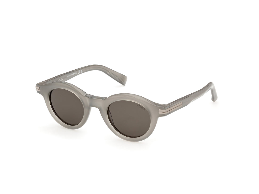 Solbriller ermenegildo zegna ez0313 20a gris round masculino størrelse 46mm - Hovedvisning