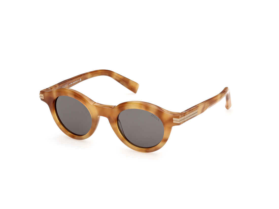 Solbriller ermenegildo zegna ez0313 53e havana round masculino størrelse 46mm - Hovedvisning