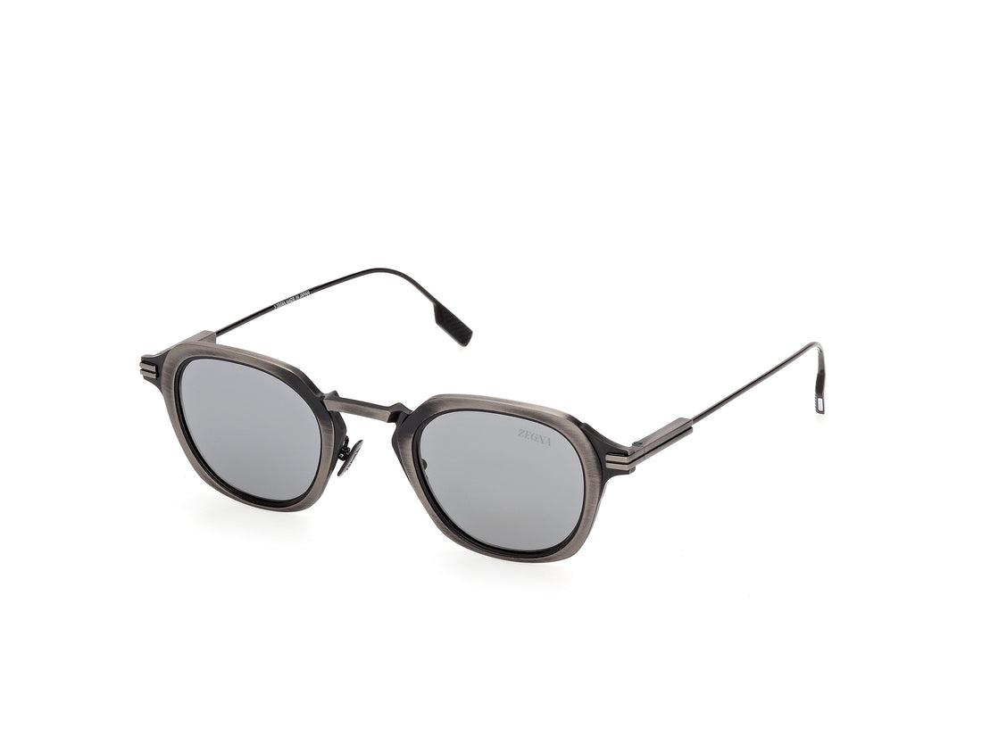 Solbriller ermenegildo zegna ez0314 13a plateado geometric masculino størrelse 46mm - Hovedvisning