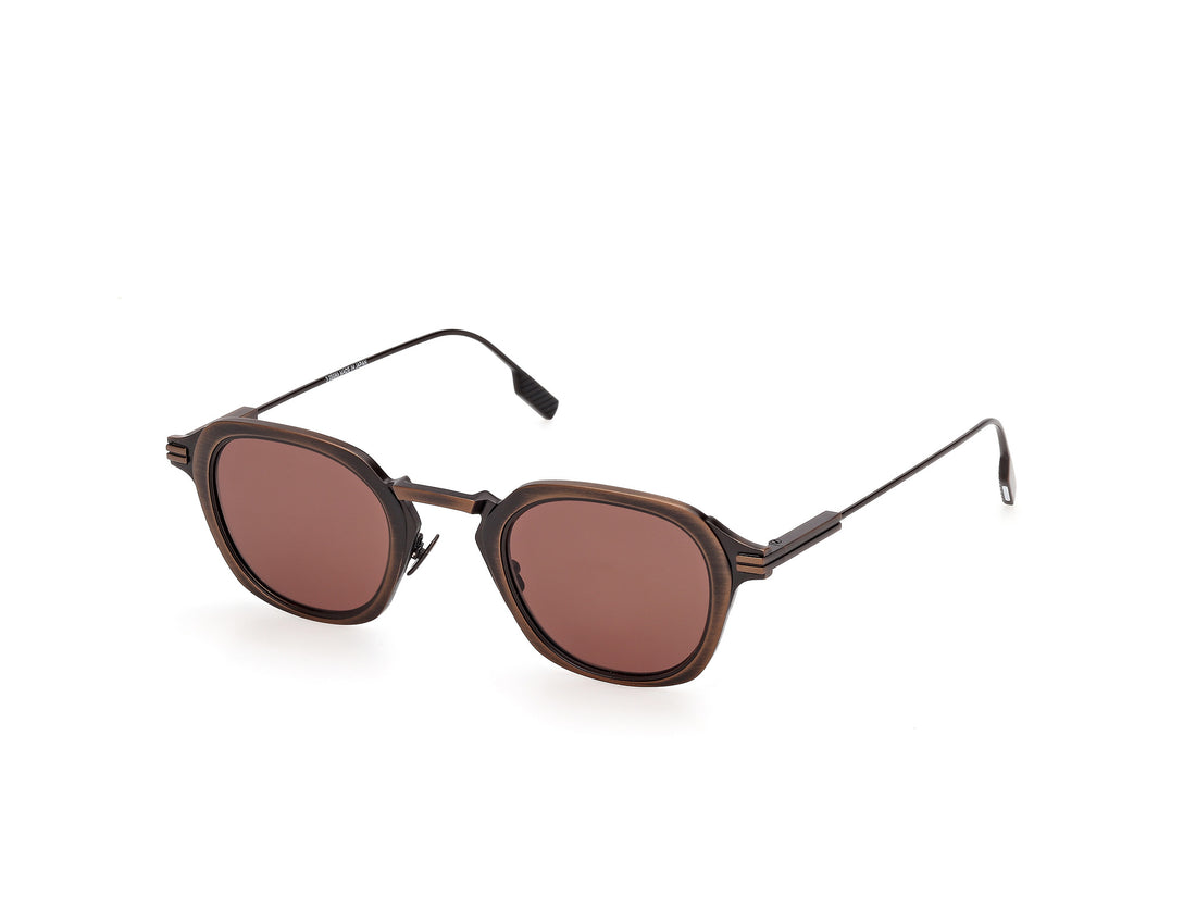 Solbriller ermenegildo zegna ez0314 37e bronce geometric masculino størrelse 46mm - Hovedvisning