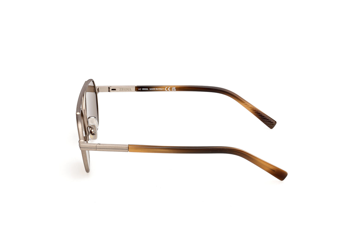 Solbriller ermenegildo zegna ez0316 35e bronce geometric masculino størrelse 53mm - Detaljeret visning