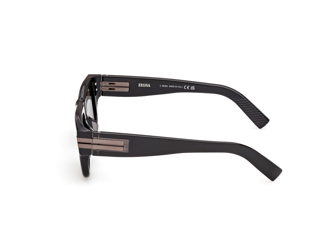 Solbriller ermenegildo zegna ez0317 05e negro rectangular masculino størrelse 53mm - Detaljeret visning