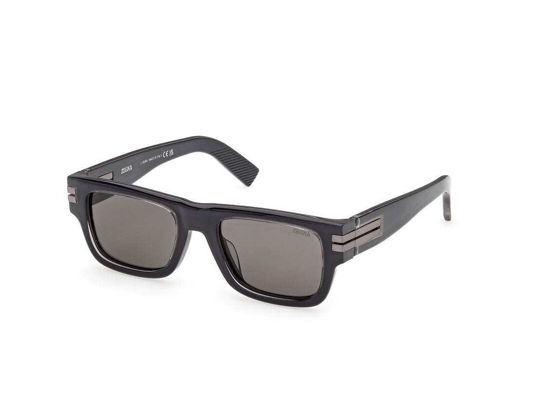Solbriller ermenegildo zegna ez0317 20d gris rectangular masculino størrelse 53mm - Hovedvisning