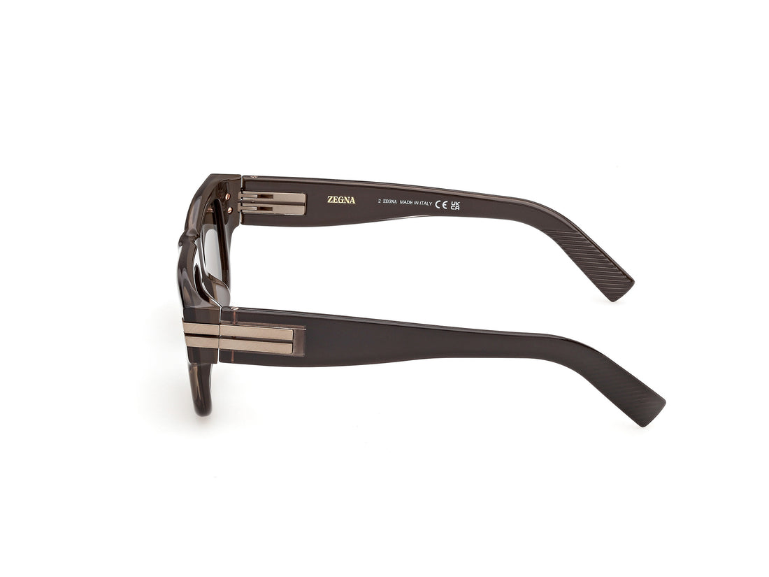 Solbriller ermenegildo zegna ez0317 50n marron rectangular masculino størrelse 53mm - Detaljeret visning
