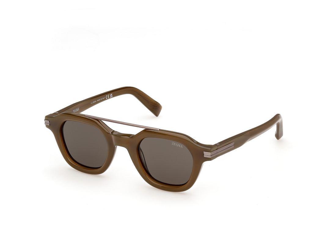 Solbriller ermenegildo zegna ez0319 98a verde geometric masculino størrelse 46mm - Hovedvisning
