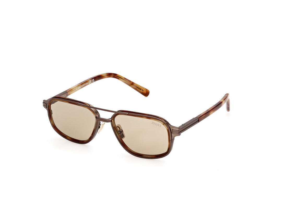 Solbriller ermenegildo zegna ez0320 55e havana navigator masculino størrelse 53mm - Detaljeret visning
