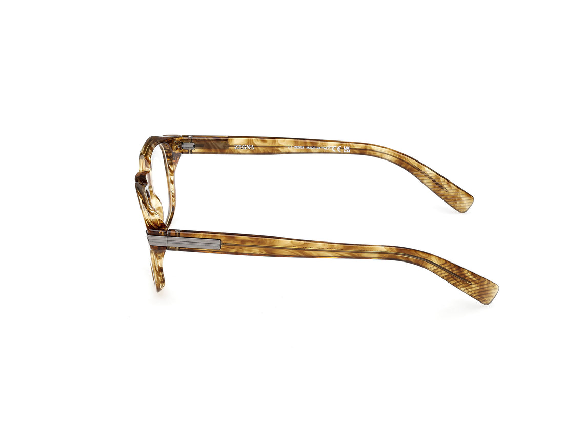 Brillen ermenegildo zegna ez5293 047 marron geometric masculino größe 49mm - Detailansicht