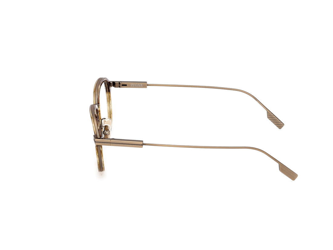 Brillen ermenegildo zegna ez5298 047 marron geometric masculino größe 53mm - Detailansicht