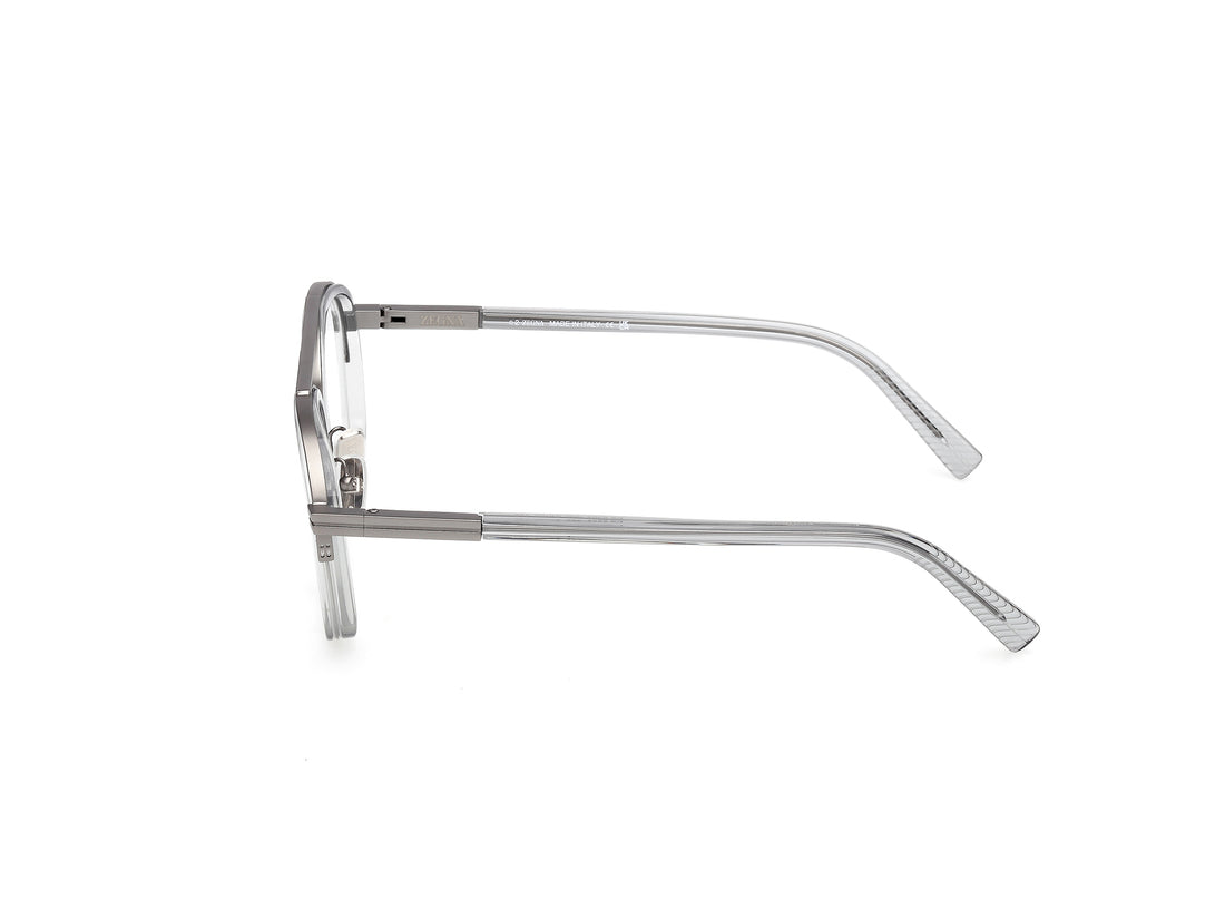 Brillen ermenegildo zegna ez5302 020 gris round masculino größe 51mm - Detailansicht