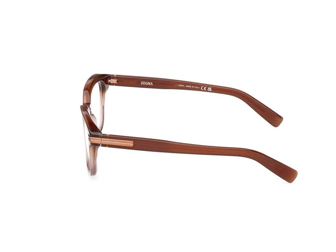 Brillen ermenegildo zegna ez5304 050 marron geometric masculino größe 54mm - Detailansicht