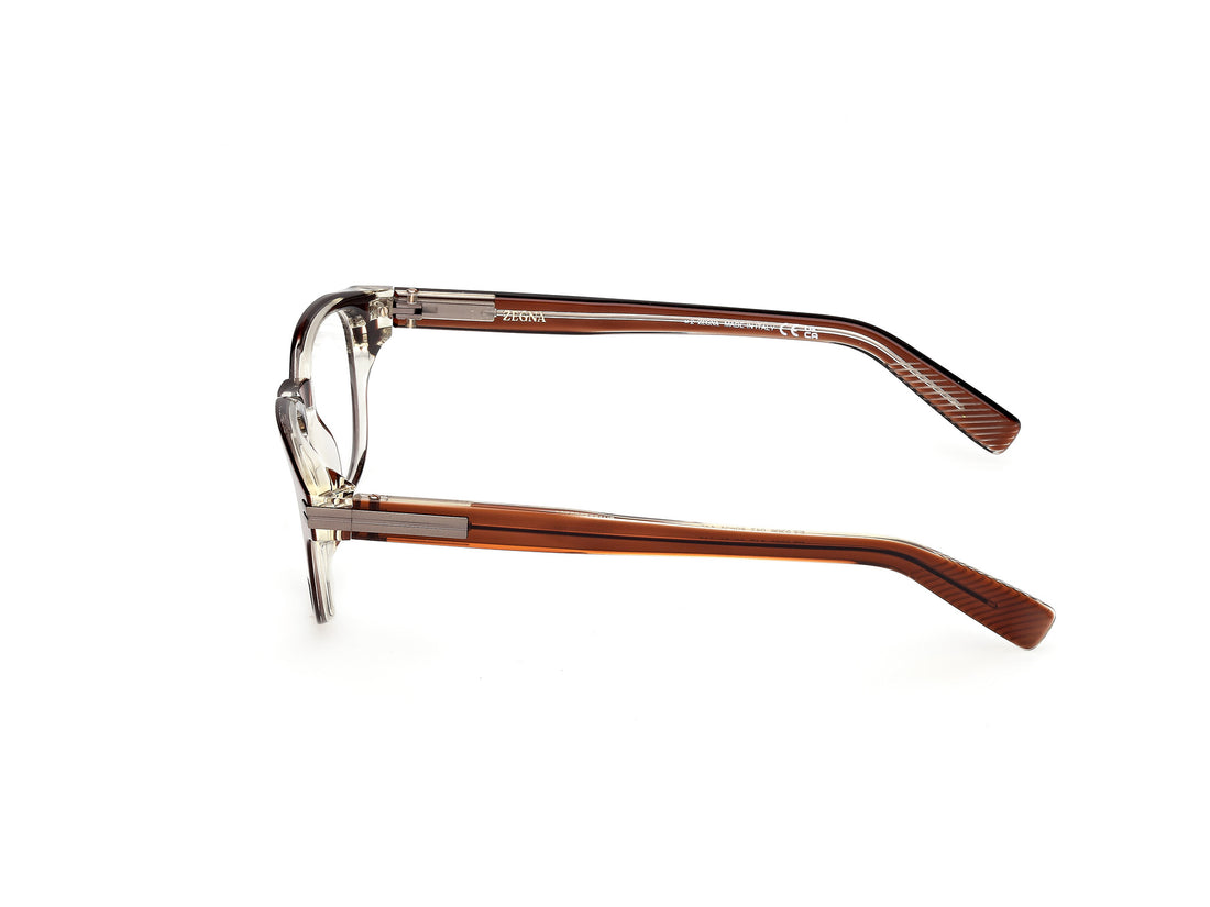 Brillen ermenegildo zegna ez5306 047 marron round masculino größe 50mm - Detailansicht