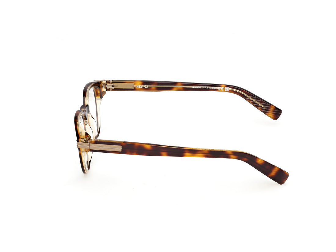 Brillen ermenegildo zegna ez5306 056 havana round masculino größe 50mm - Detailansicht