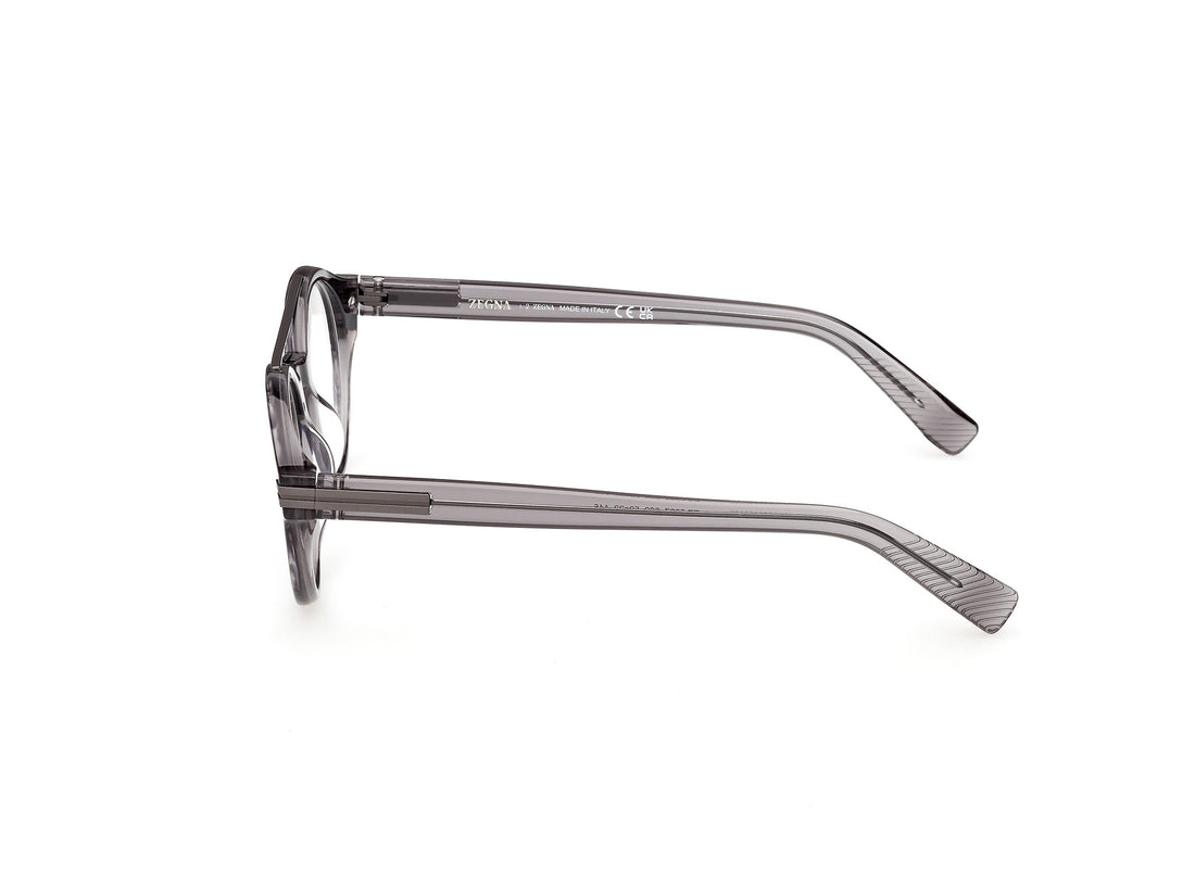 Óculos graduados ermenegildo zegna ez5327 020 gris round masculino tamanho 50mm - Vista de detalhe
