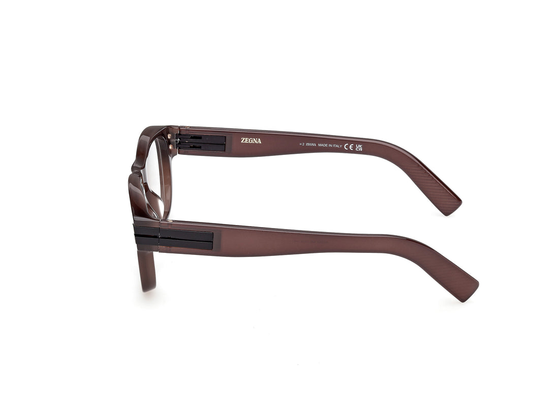 Brillen ermenegildo zegna ez5331 048 marron square masculino größe 51mm - Detailansicht